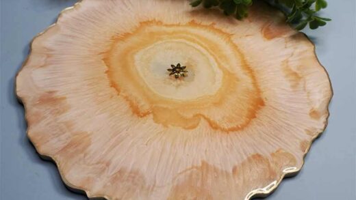 bandeja de resina efeito geodo