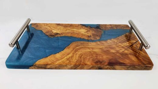 bandeja de resina efeito rio