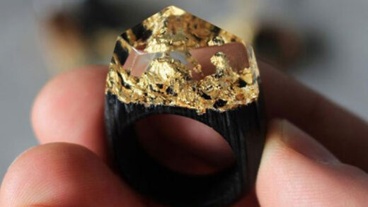 Tutorial Anel de resina e folha de ouro