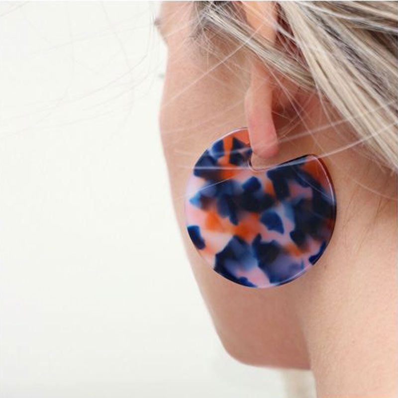 brinco de resina estilo disco mescla