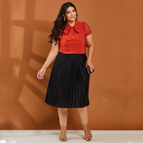 Saia-Midi-Plissada-Plus-Size-Moda-Evangelica