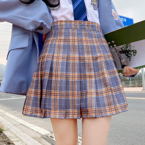 Saia-Plissada-Xadrez-de-Pregas-Egirl-Coreana-Colegial-Cosplay-Kpop-Aesthetic-Pregueada