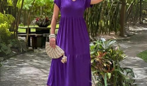 Vestido-Feminino-Midi-Longuete-Malha-com-Manga-Estilo-Zara 25 Projetos de Vestido para Costurar