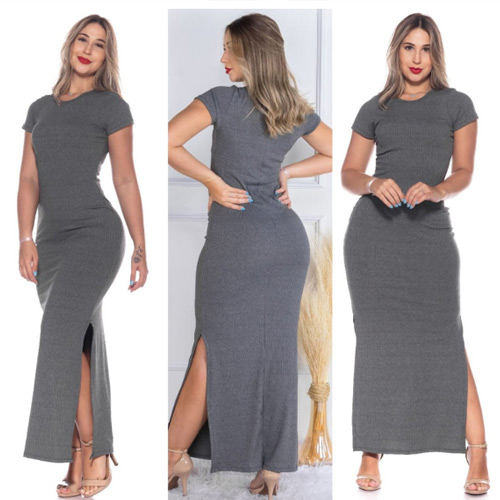 Vestido-Versátil-Casual-Manga-Curta-Longo-Nova-Moda-Feminina