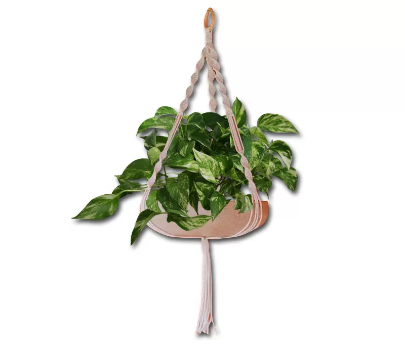 suporte de planta de macramê