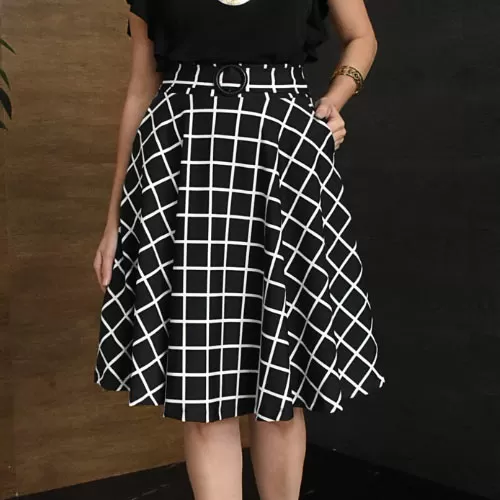 Saia-Godê-Midi-Moda-Evangélica-Com-Bolso-e-Fivela